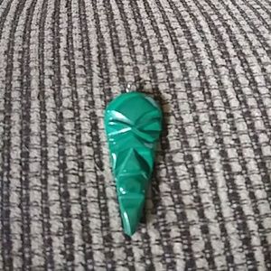 Real jade mask necklace charm in great condition